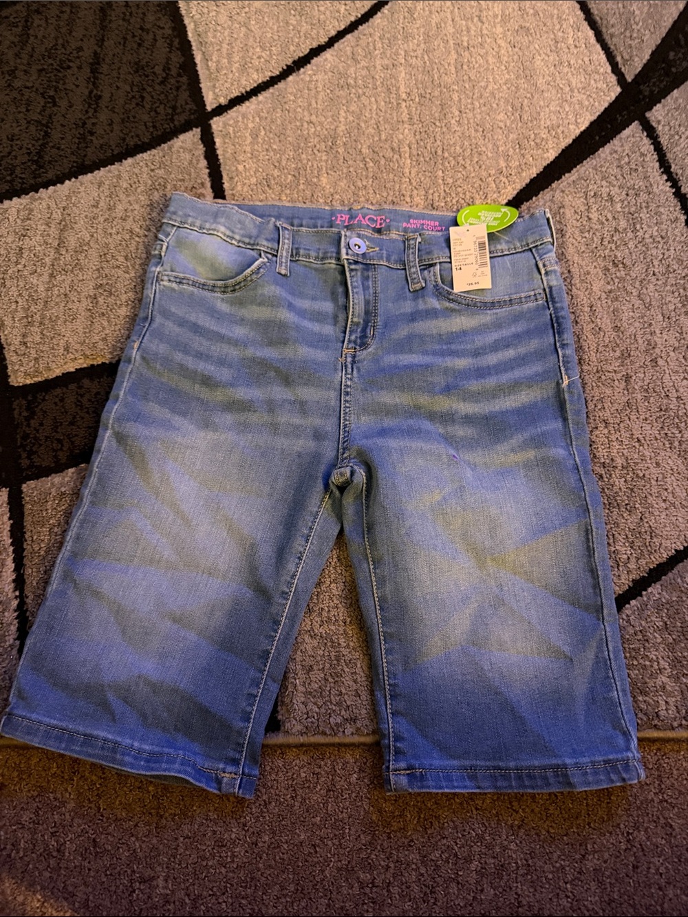 The Children's Place Light Blue Boyfriend Bermuda Jeans